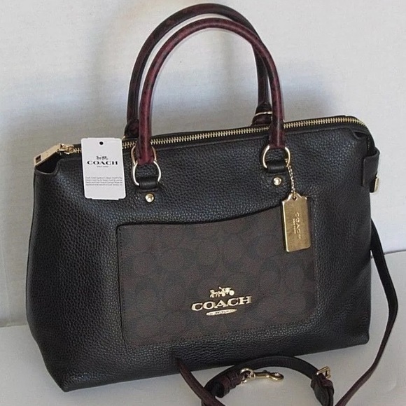 Coach Handbags - Authentic Coach leather signature canvas satchel